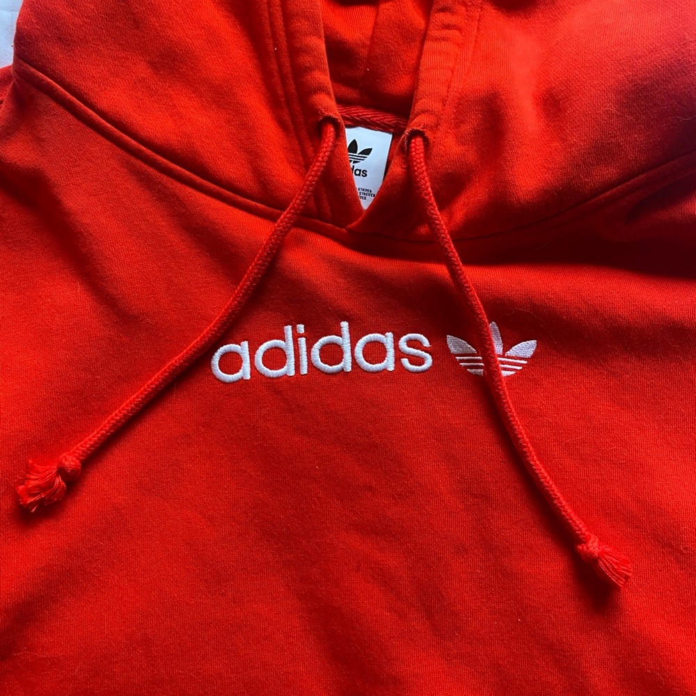 Red Adidas hoody in perfect condition
